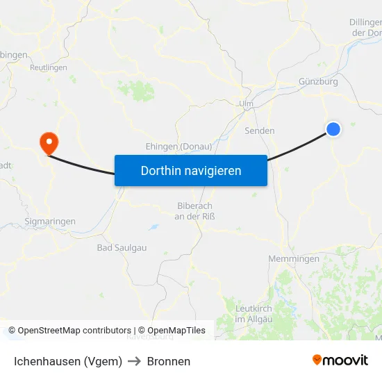 Ichenhausen (Vgem) to Bronnen map