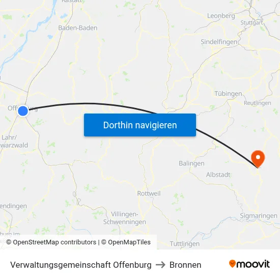 Verwaltungsgemeinschaft Offenburg to Bronnen map