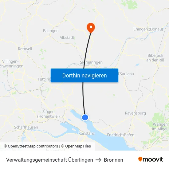 Verwaltungsgemeinschaft Überlingen to Bronnen map