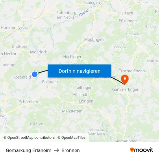 Gemarkung Erlaheim to Bronnen map