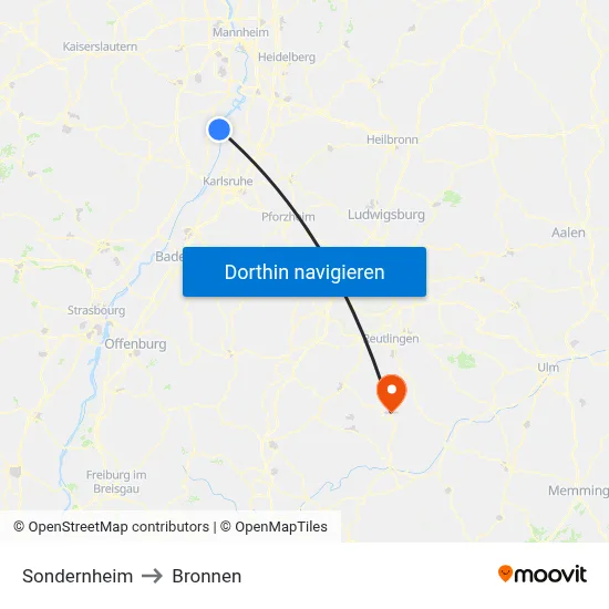 Sondernheim to Bronnen map