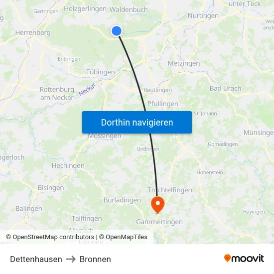 Dettenhausen to Bronnen map