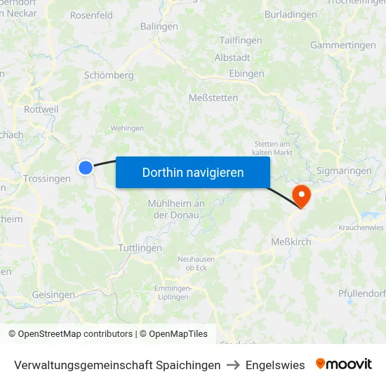 Verwaltungsgemeinschaft Spaichingen to Engelswies map