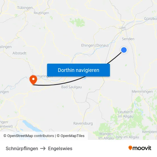 Schnürpflingen to Engelswies map