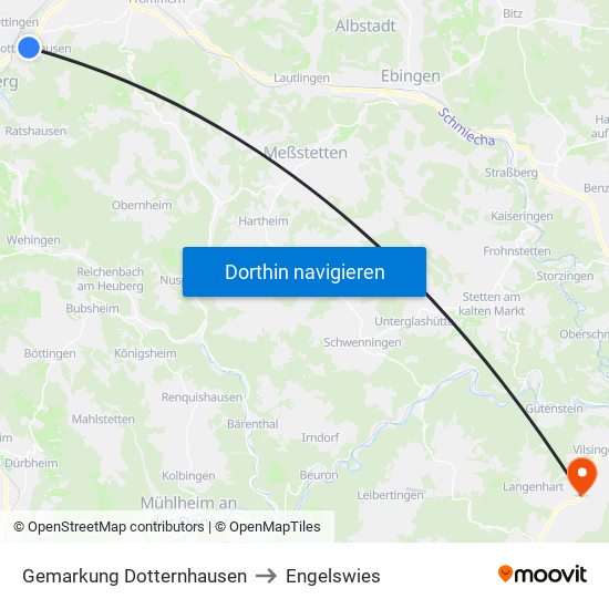 Gemarkung Dotternhausen to Engelswies map