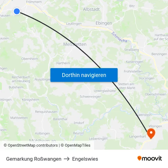 Gemarkung Roßwangen to Engelswies map