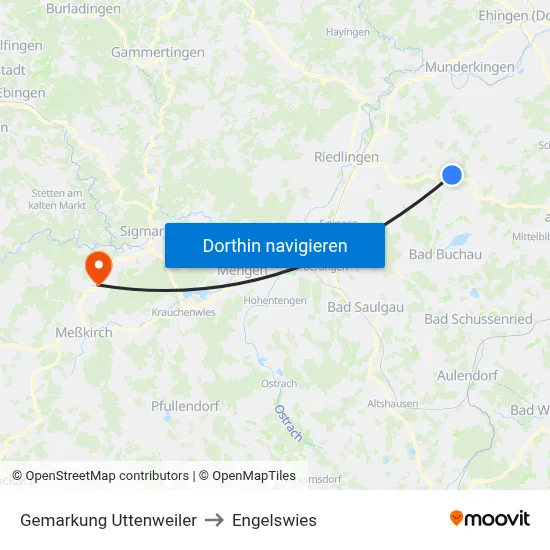 Gemarkung Uttenweiler to Engelswies map