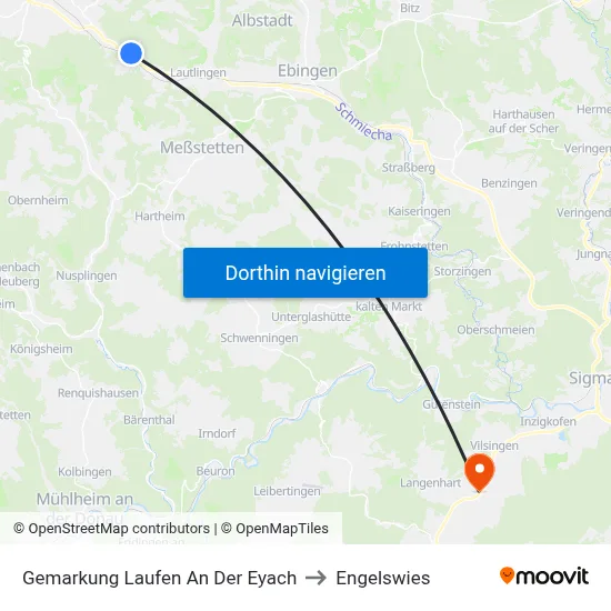 Gemarkung Laufen An Der Eyach to Engelswies map