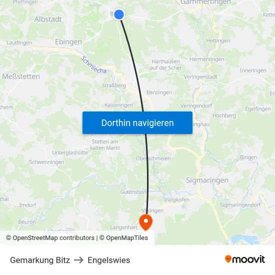 Gemarkung Bitz to Engelswies map