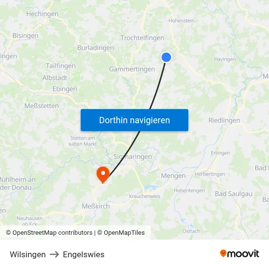 Wilsingen to Engelswies map