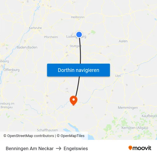 Benningen Am Neckar to Engelswies map