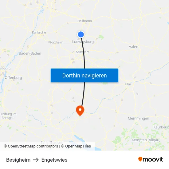 Besigheim to Engelswies map