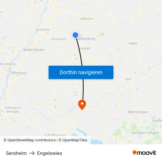 Sersheim to Engelswies map