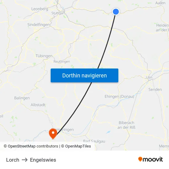 Lorch to Engelswies map