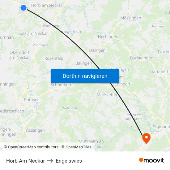 Horb Am Neckar to Engelswies map