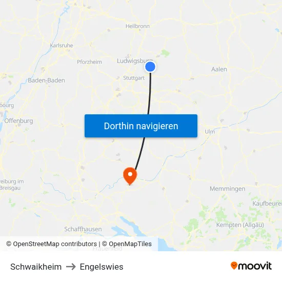 Schwaikheim to Engelswies map