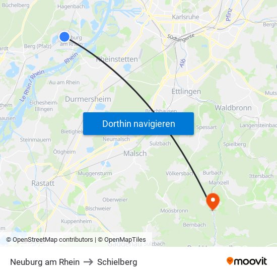 Neuburg am Rhein to Schielberg map