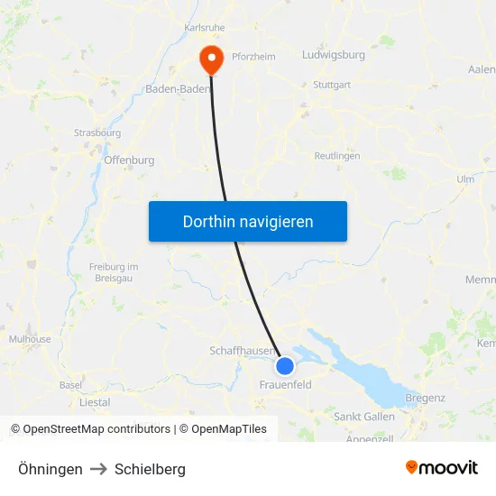 Öhningen to Schielberg map