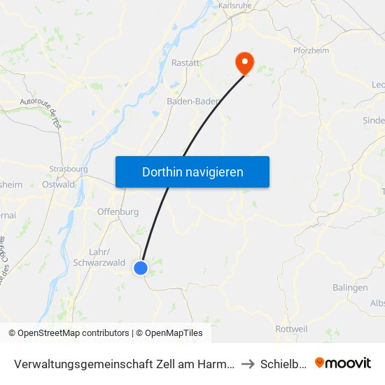 Verwaltungsgemeinschaft Zell am Harmersbach to Schielberg map