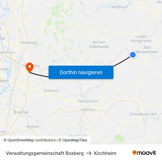 Verwaltungsgemeinschaft Boxberg to Kirchheim map