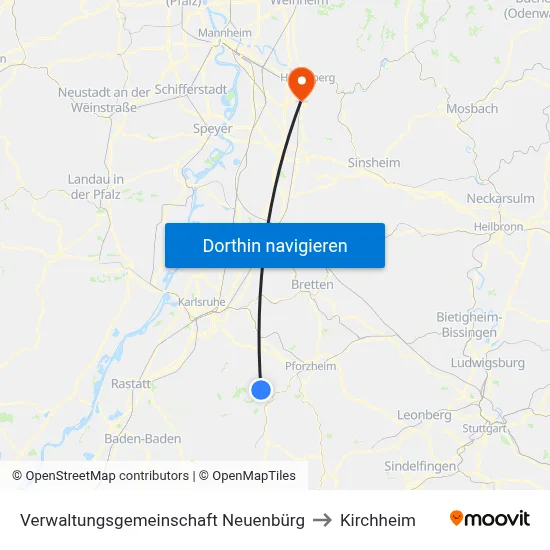 Verwaltungsgemeinschaft Neuenbürg to Kirchheim map