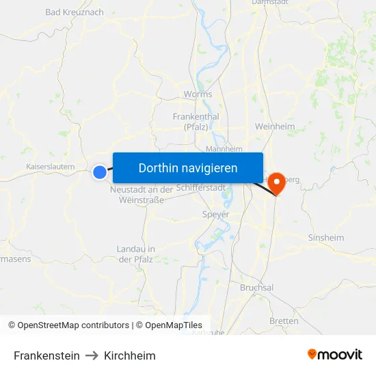 Frankenstein to Kirchheim map