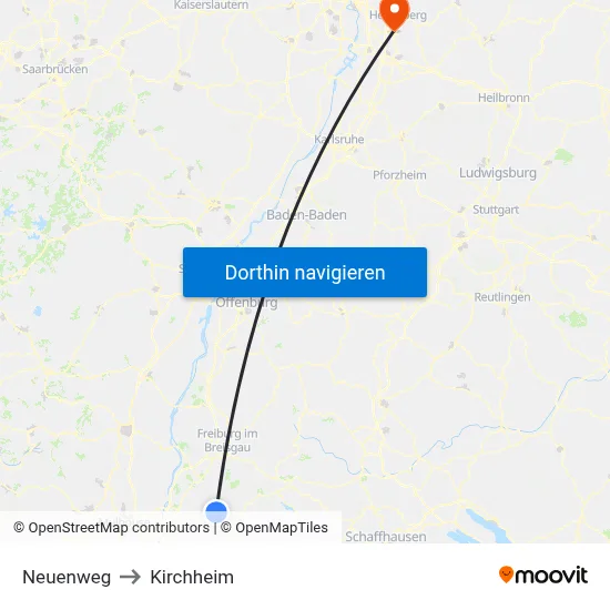 Neuenweg to Kirchheim map