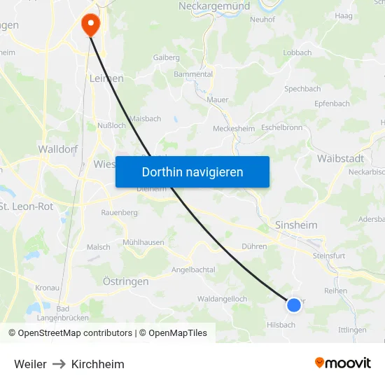 Weiler to Kirchheim map