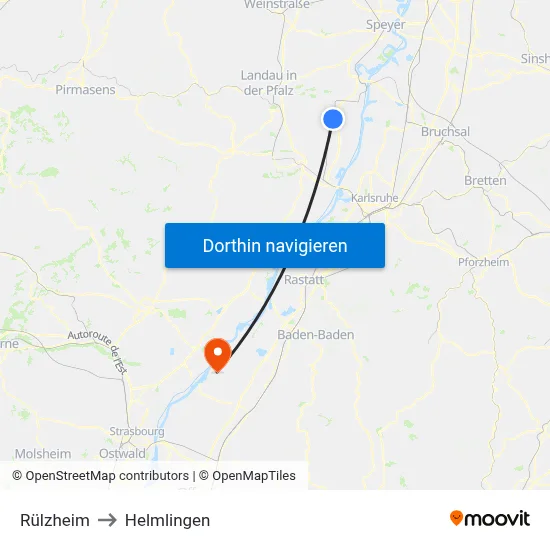 Rülzheim to Helmlingen map