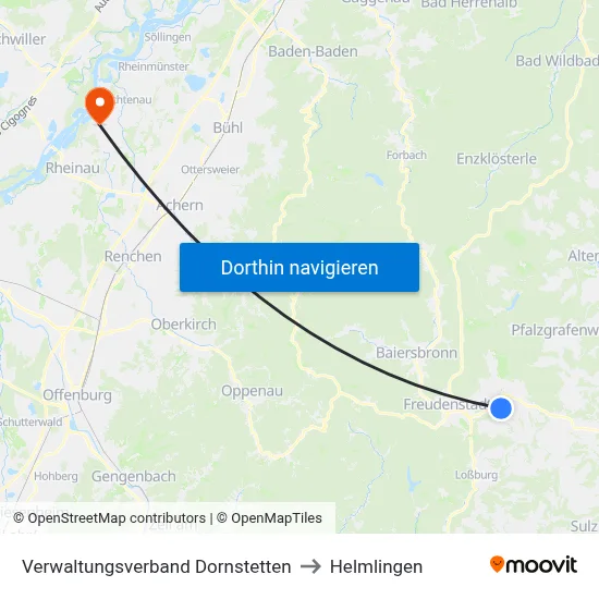 Verwaltungsverband Dornstetten to Helmlingen map
