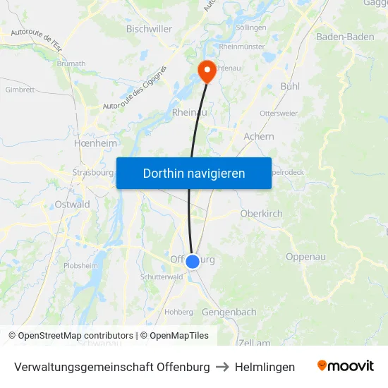 Verwaltungsgemeinschaft Offenburg to Helmlingen map