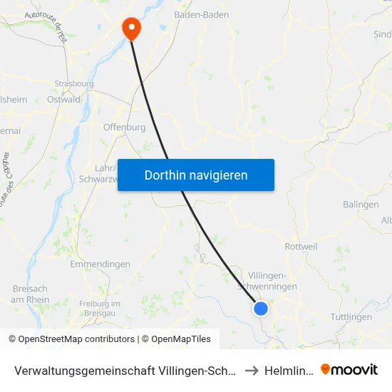 Verwaltungsgemeinschaft Villingen-Schwenningen to Helmlingen map