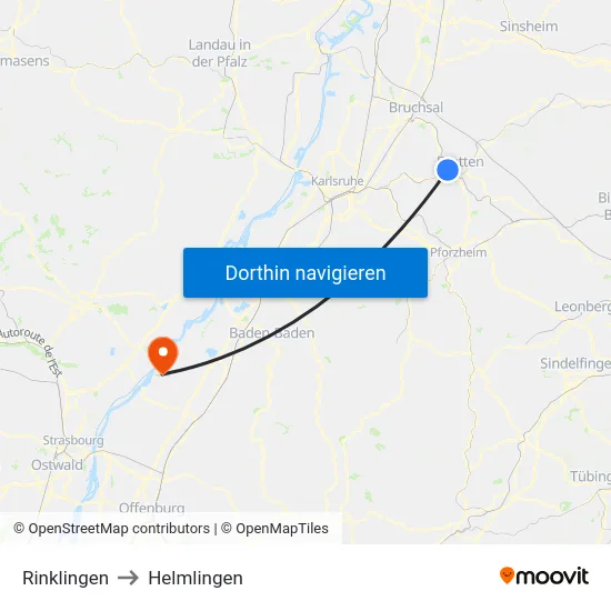 Rinklingen to Helmlingen map