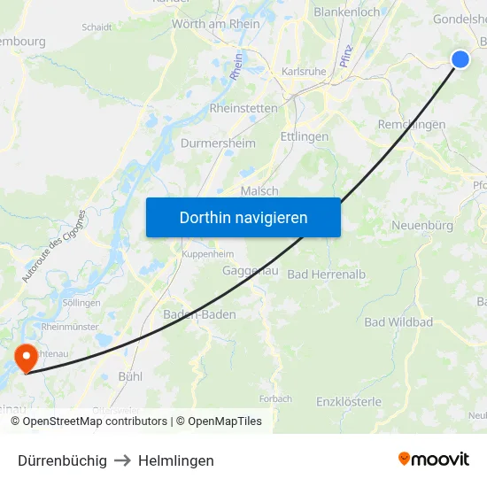 Dürrenbüchig to Helmlingen map