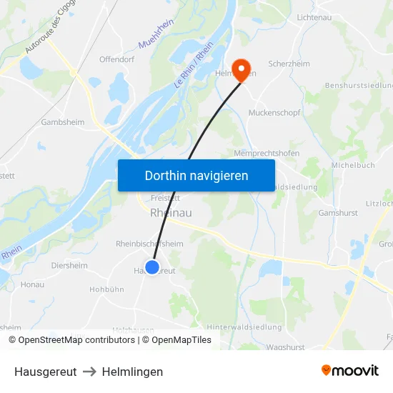 Hausgereut to Helmlingen map