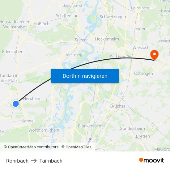 Rohrbach to Tairnbach map
