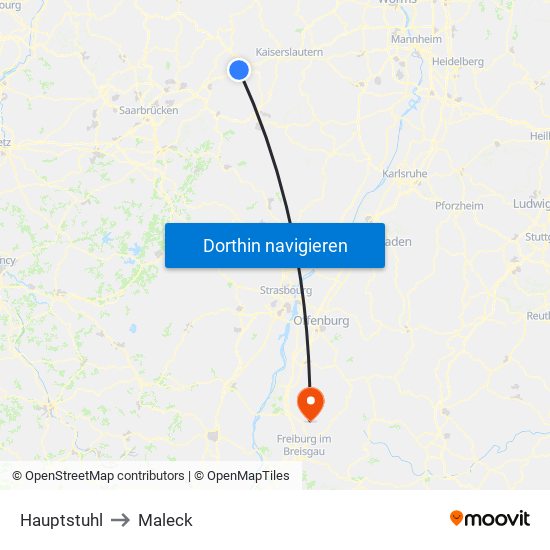 Hauptstuhl to Maleck map