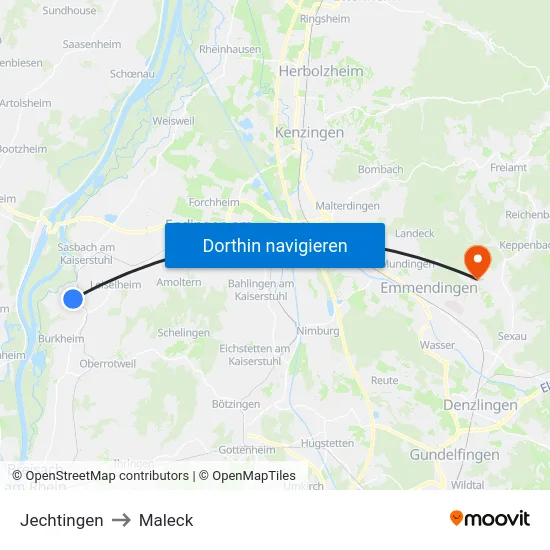 Jechtingen to Maleck map