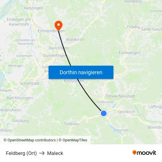Feldberg (Ort) to Maleck map
