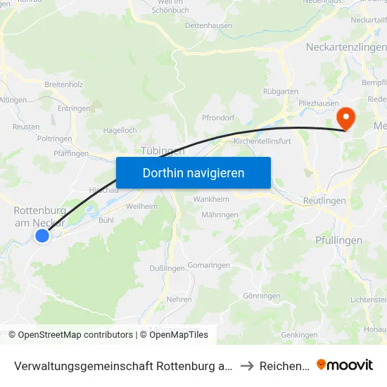 Verwaltungsgemeinschaft Rottenburg am Neckar to Reicheneck map