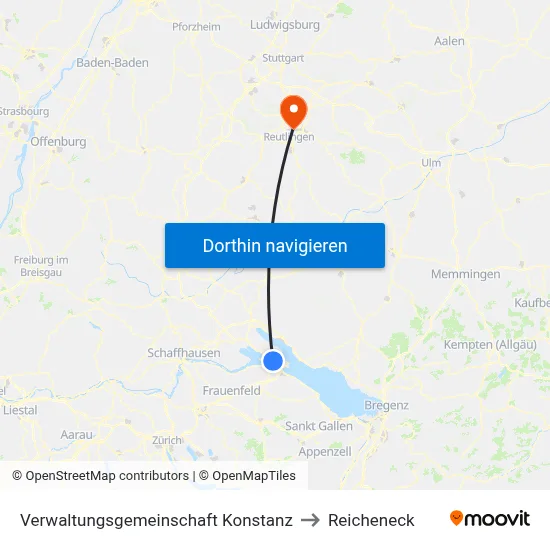 Verwaltungsgemeinschaft Konstanz to Reicheneck map