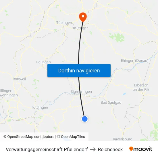 Verwaltungsgemeinschaft Pfullendorf to Reicheneck map