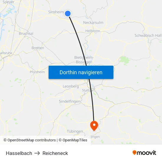 Hasselbach to Reicheneck map