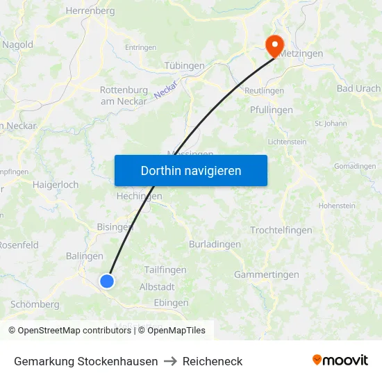 Gemarkung Stockenhausen to Reicheneck map