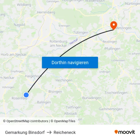 Gemarkung Binsdorf to Reicheneck map