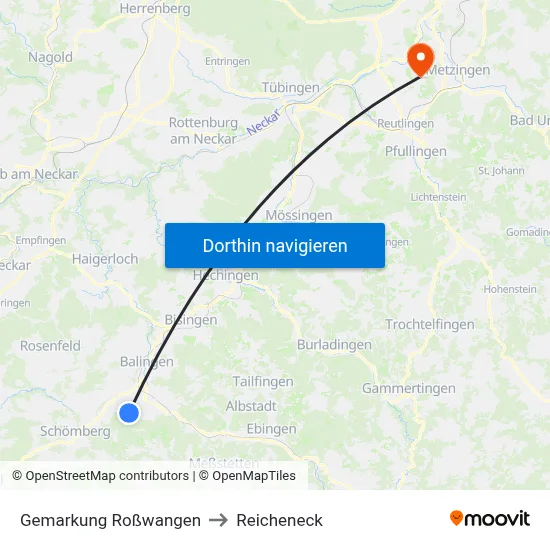 Gemarkung Roßwangen to Reicheneck map
