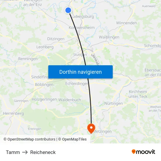 Tamm to Reicheneck map