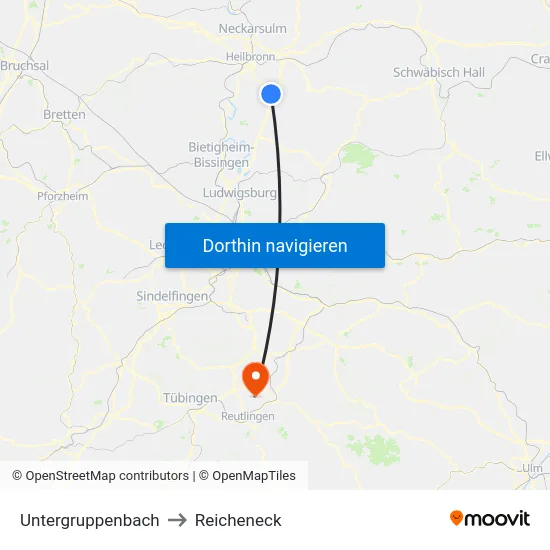 Untergruppenbach to Reicheneck map