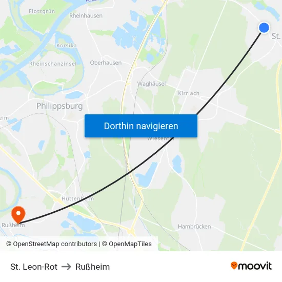 St. Leon-Rot to Rußheim map