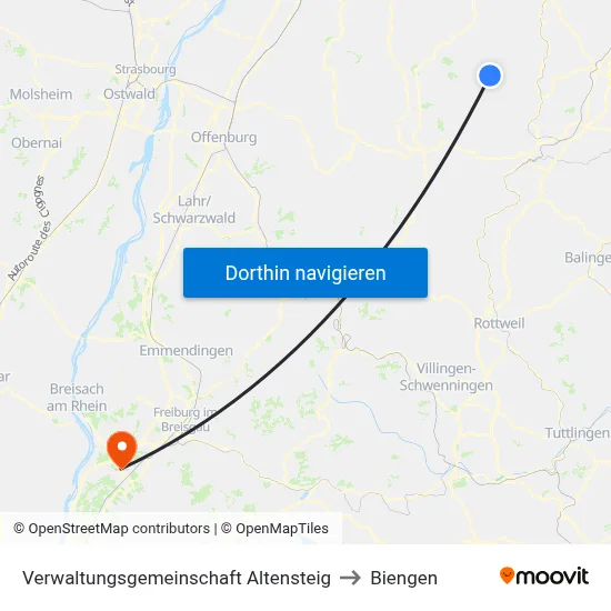 Verwaltungsgemeinschaft Altensteig to Biengen map